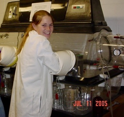 Leigh in an environmental engineering lab