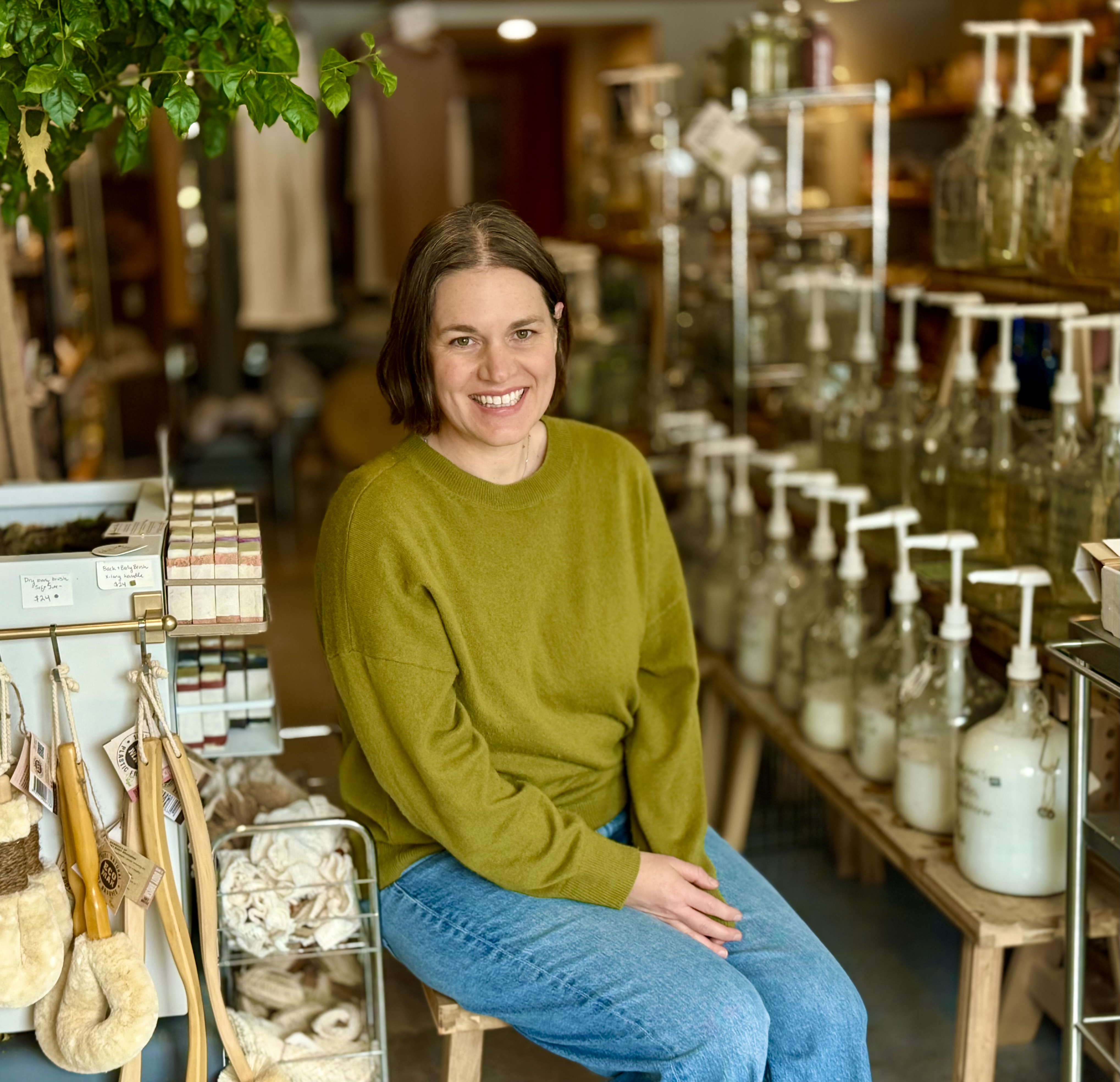 Leigh Neary, founder of Exist Green, inside the Dundee shop