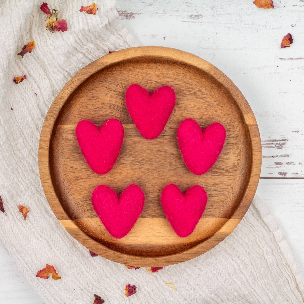 Friendsheep - Wool Felt Heart Eco Fresheners (Deep Fuschia) plastic-free