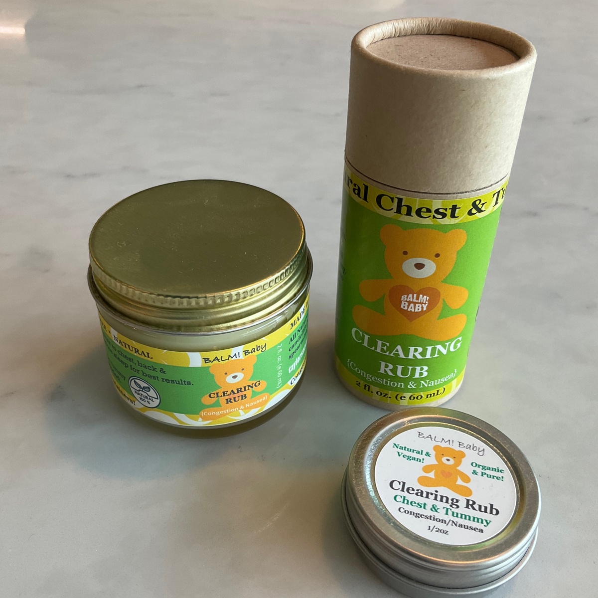 Taylor's Naturals BALM! Baby - Natural Chest Vapor Rub ("Clearing Rub" with Eucalyptus) organic extra virgin olive oil