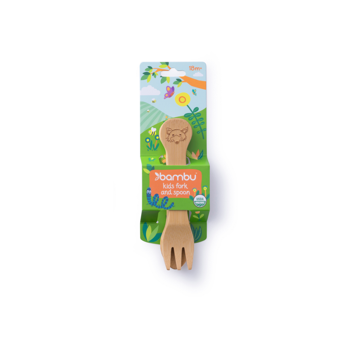 bambu® – Kids Bamboo Fork and Spoon (18M+) 871853007085 Bambu® - Kids Bamboo Fork and Spoon (18M+) phthalate-free - image 2