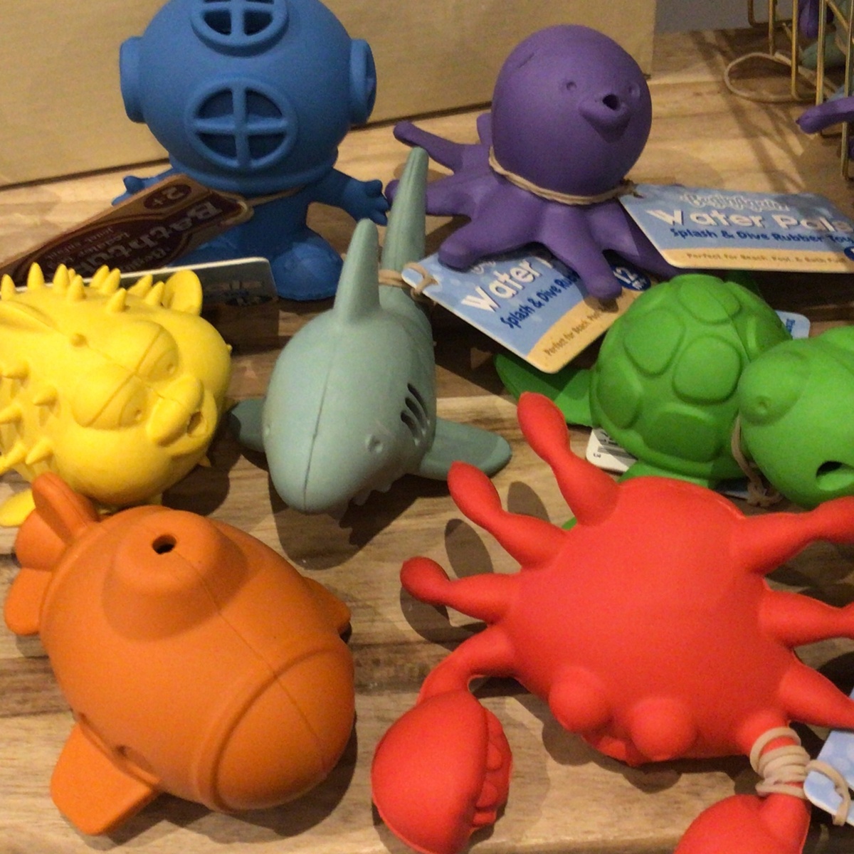 Begin Again Toys - Bathtub Pals all-natural rubber with large openings