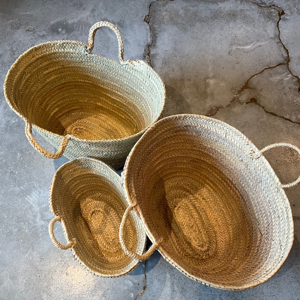 -- French Palm Leaf Market Bag palm leaves