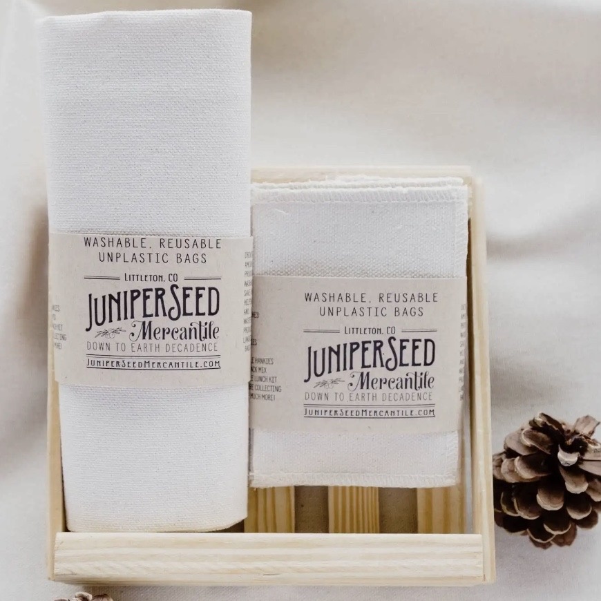 Juniperseed Mercantile - Snack and Sandwich Bag unbleached organic cotton