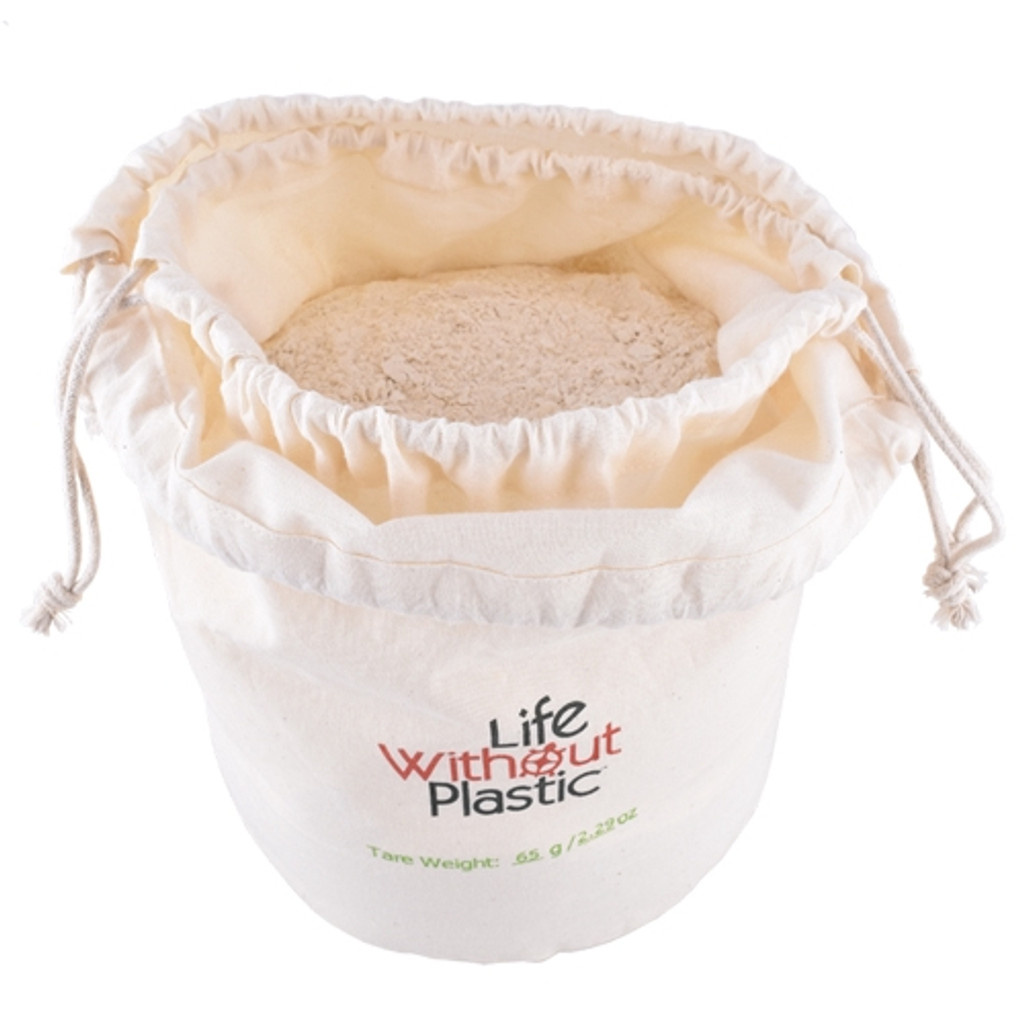 Life Without Plastic – Flat Bottom Large Double Cotton Bulk Flour Bag 628055072447 Life without Plastic - Flat Bottom Large Double Cotton Bulk Flour Bag certified gots organic cotton
