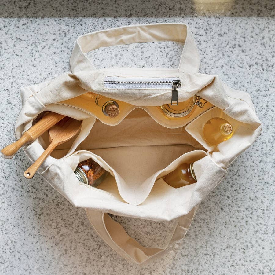 Plantish - Multi-pocket Organic Cotton Tote Bag organic cotton canvasapprox