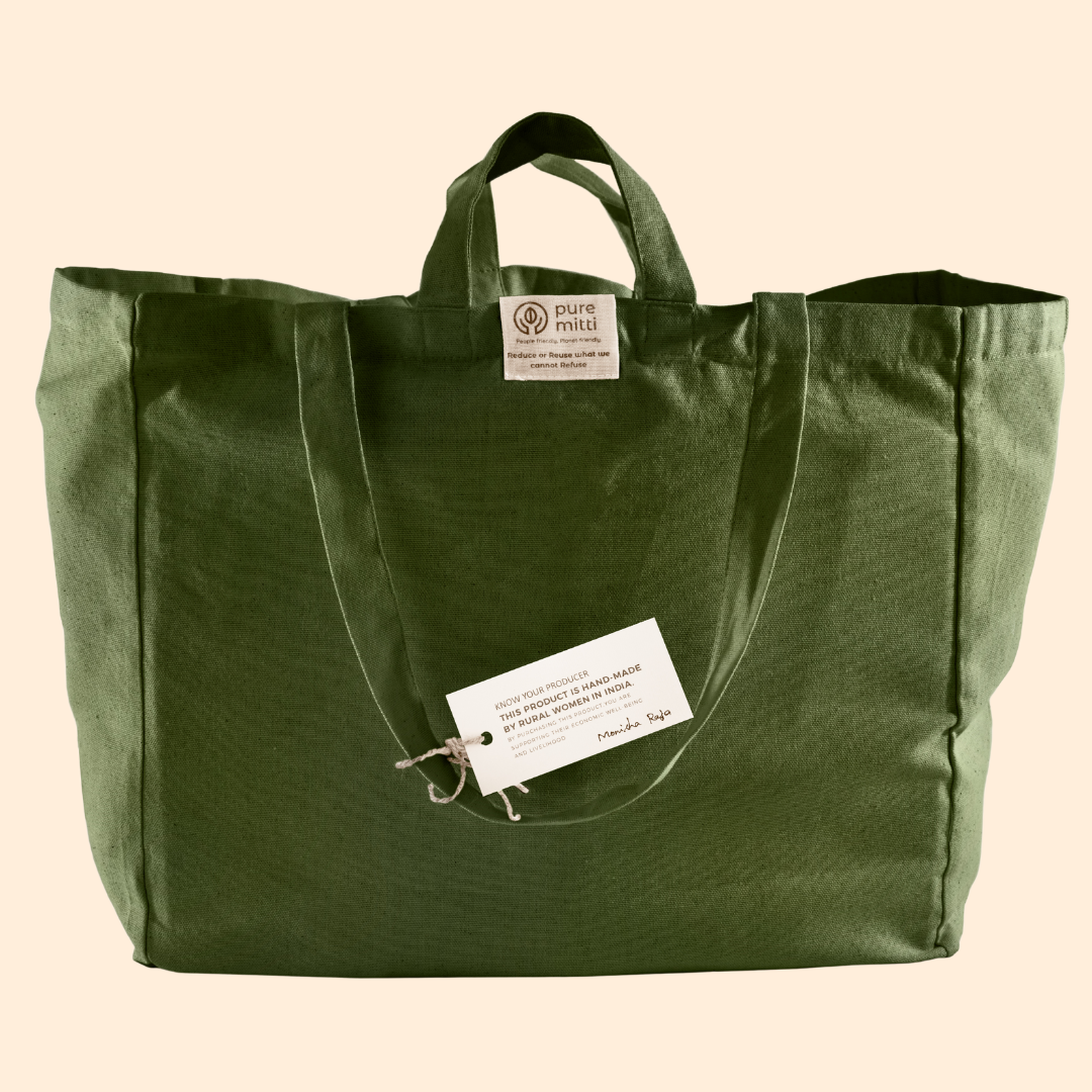 Pure Mitti – Organic Handmade 6-Pocket Canvas Tote Bag Pure Mitti – Organic Handmade 6 -Pocket Canvas Tote Bag plastic-free - image 2