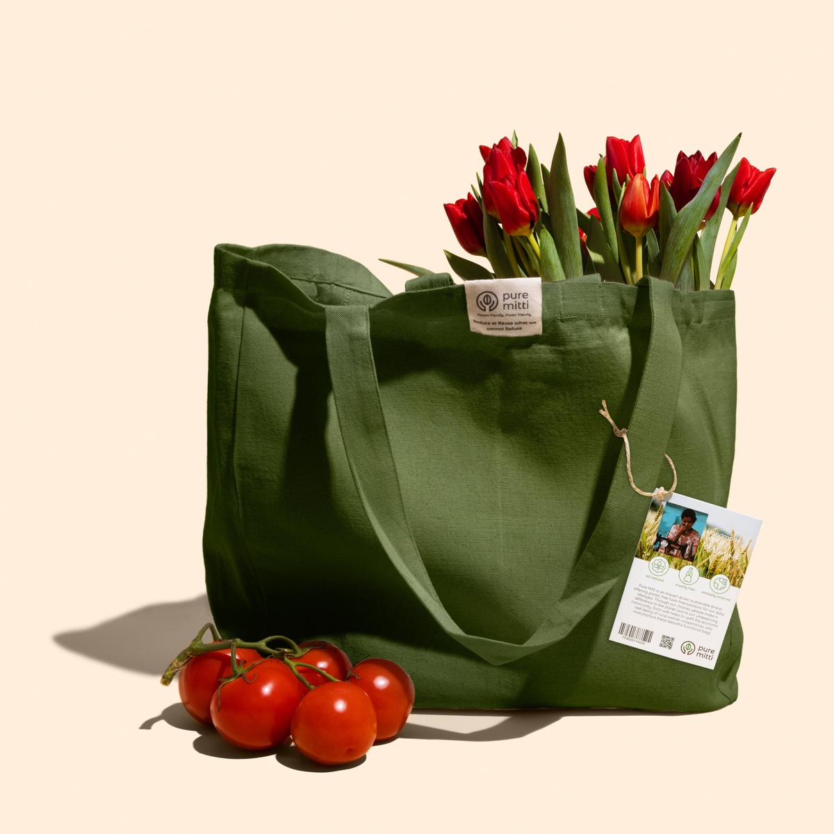 Pure Mitti – Organic Handmade 6-Pocket Canvas Tote Bag Pure Mitti – Organic Handmade 6 -Pocket Canvas Tote Bag plastic-free - image 3