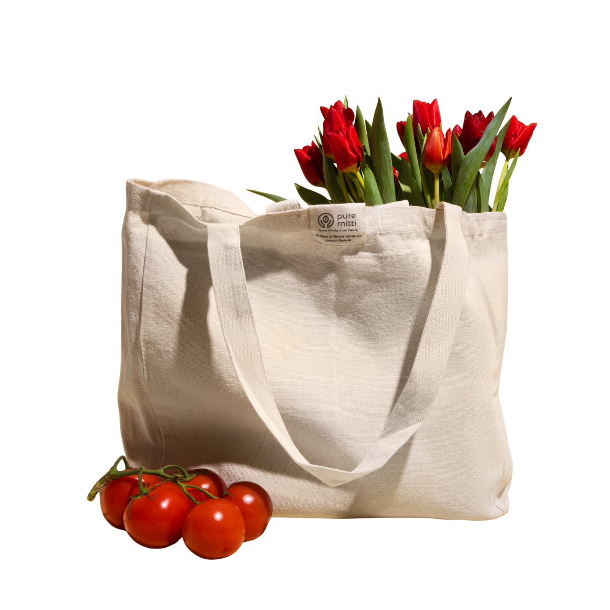 Pure Mitti – Organic Handmade 6 Natrual -Pocket Canvas Tote Bag plastic-free