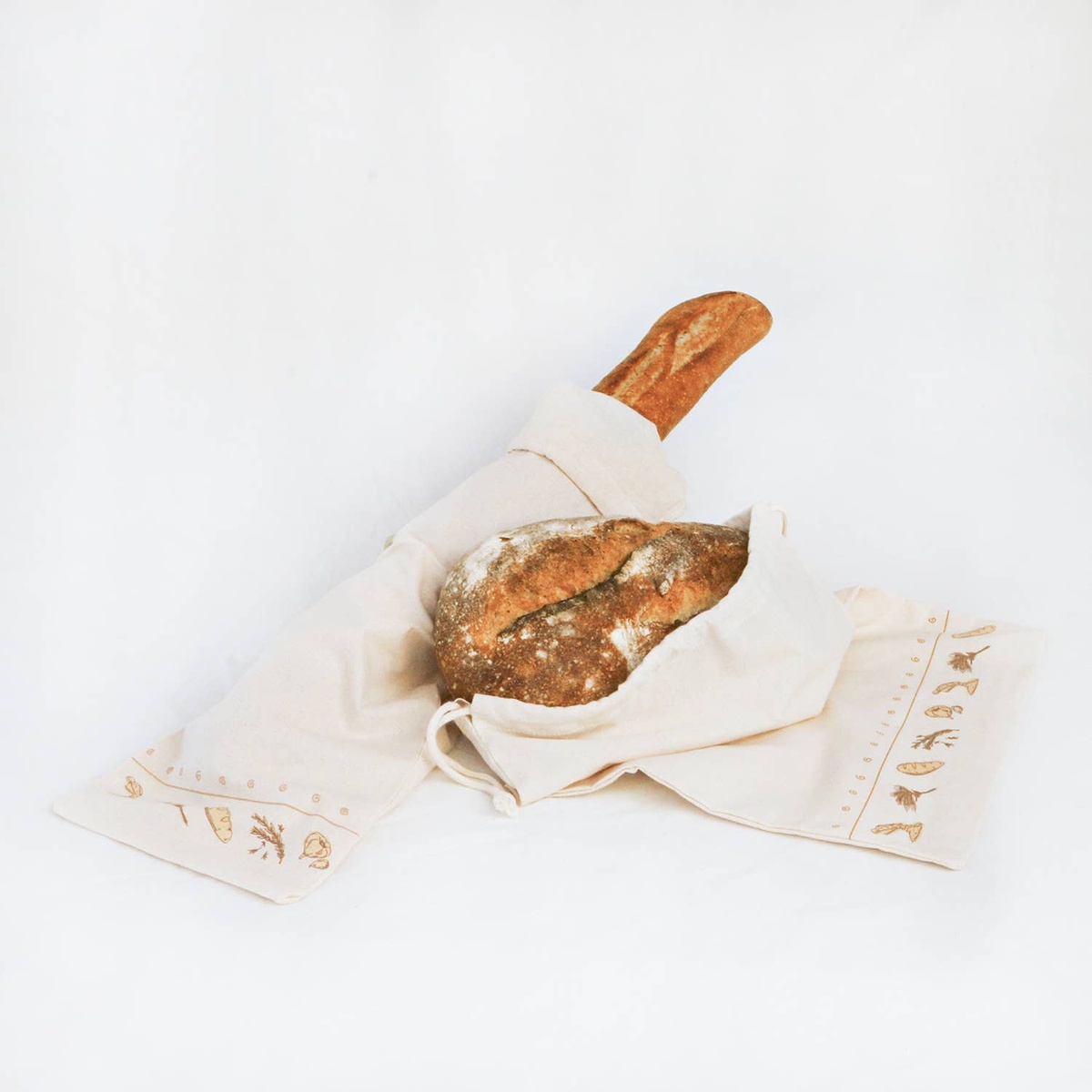 Simple Ecology - Organic Cotton Bread Bags - Simple Ecology gots-certified organic cotton fabric