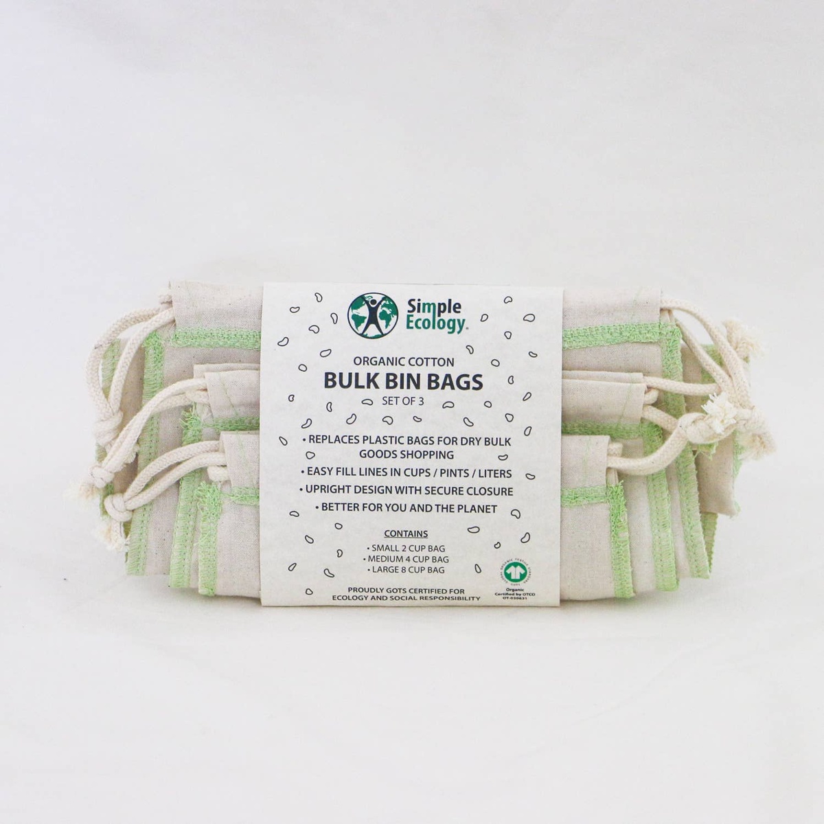 Simple Ecology – Organic Cotton Bulk Bin Bags (Set of 3) 753182636337 Simple Ecology - Organic Cotton Bulk Bin Bags (Set of 3) gots-certified organic cotton fabric - image 2