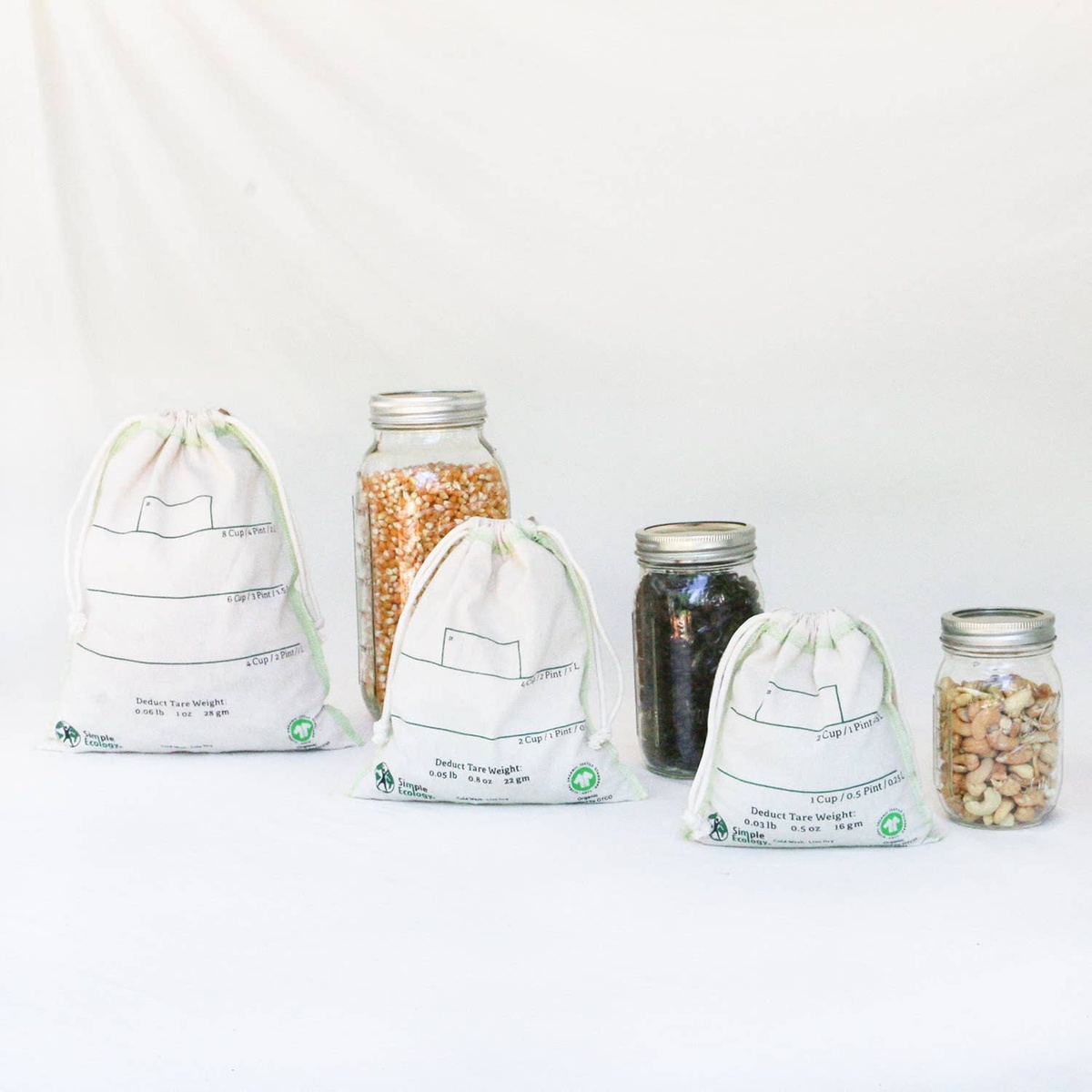 Simple Ecology – Organic Cotton Bulk Bin Bags (Set of 3) 753182636337 Simple Ecology - Organic Cotton Bulk Bin Bags (Set of 3) gots-certified organic cotton fabric - image 3