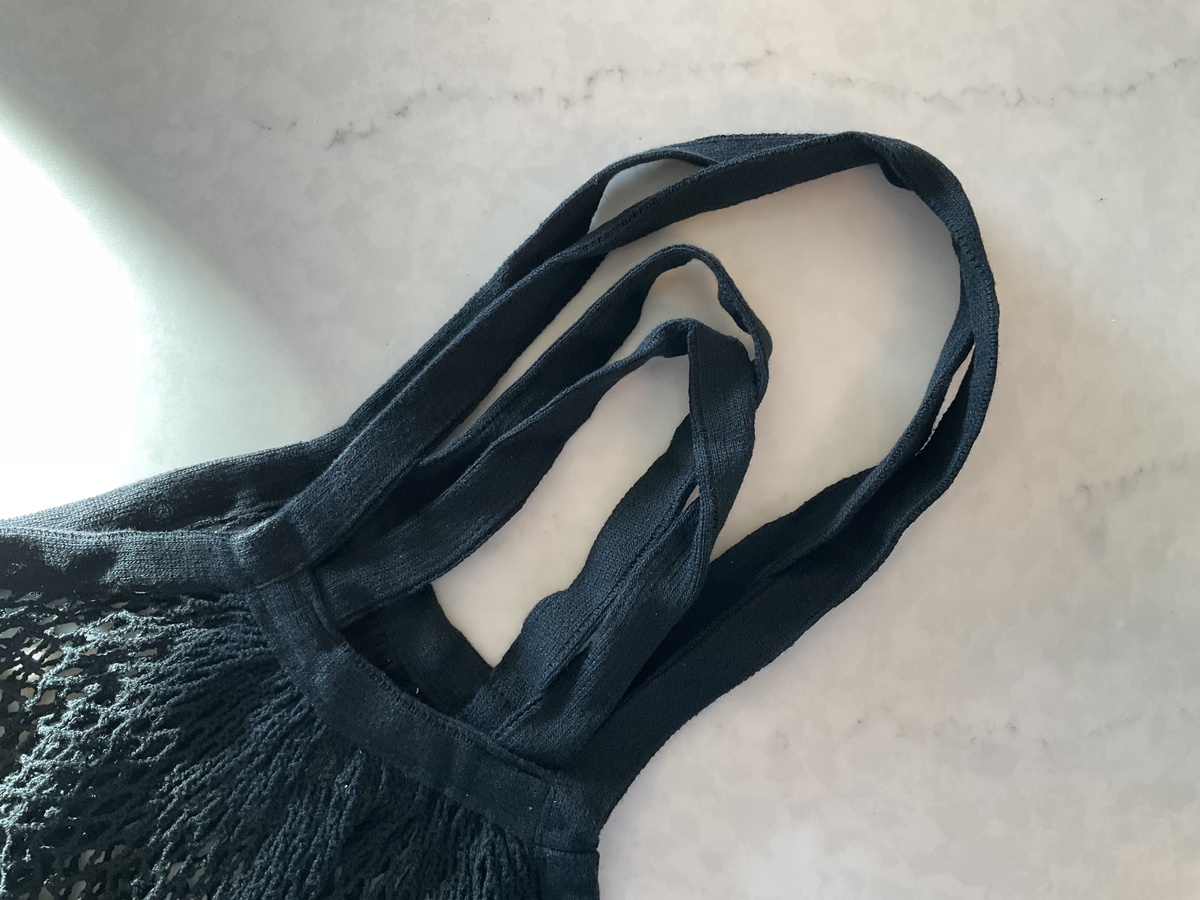Simple Ecology - Organic Cotton String Bag, Black Color gots-certified organic cotton fabric - image 2
