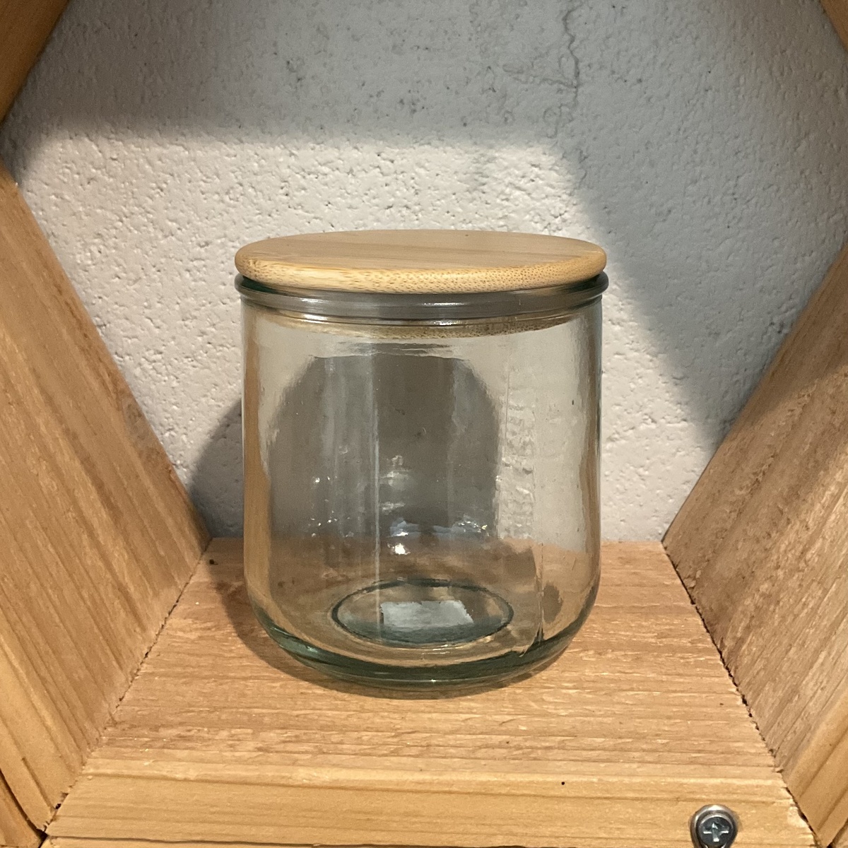 Glassnow Recycled Glass Storage Container w/ Bamboo Lid - 10oz