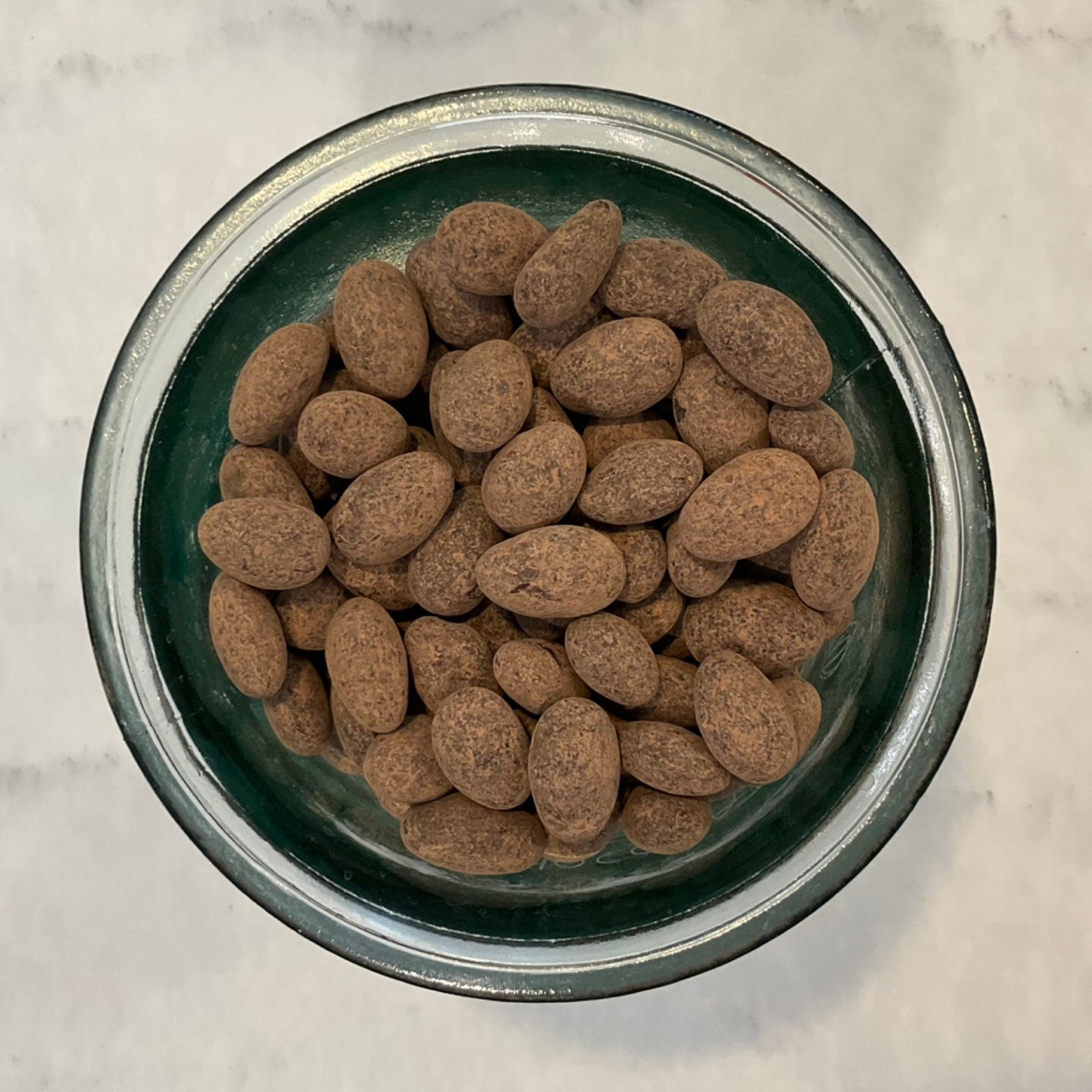 Hummingbird Organics Almonds, Dark Chocolate Covered, Cocoa Dusted ($1.9/oz) dairy-free
