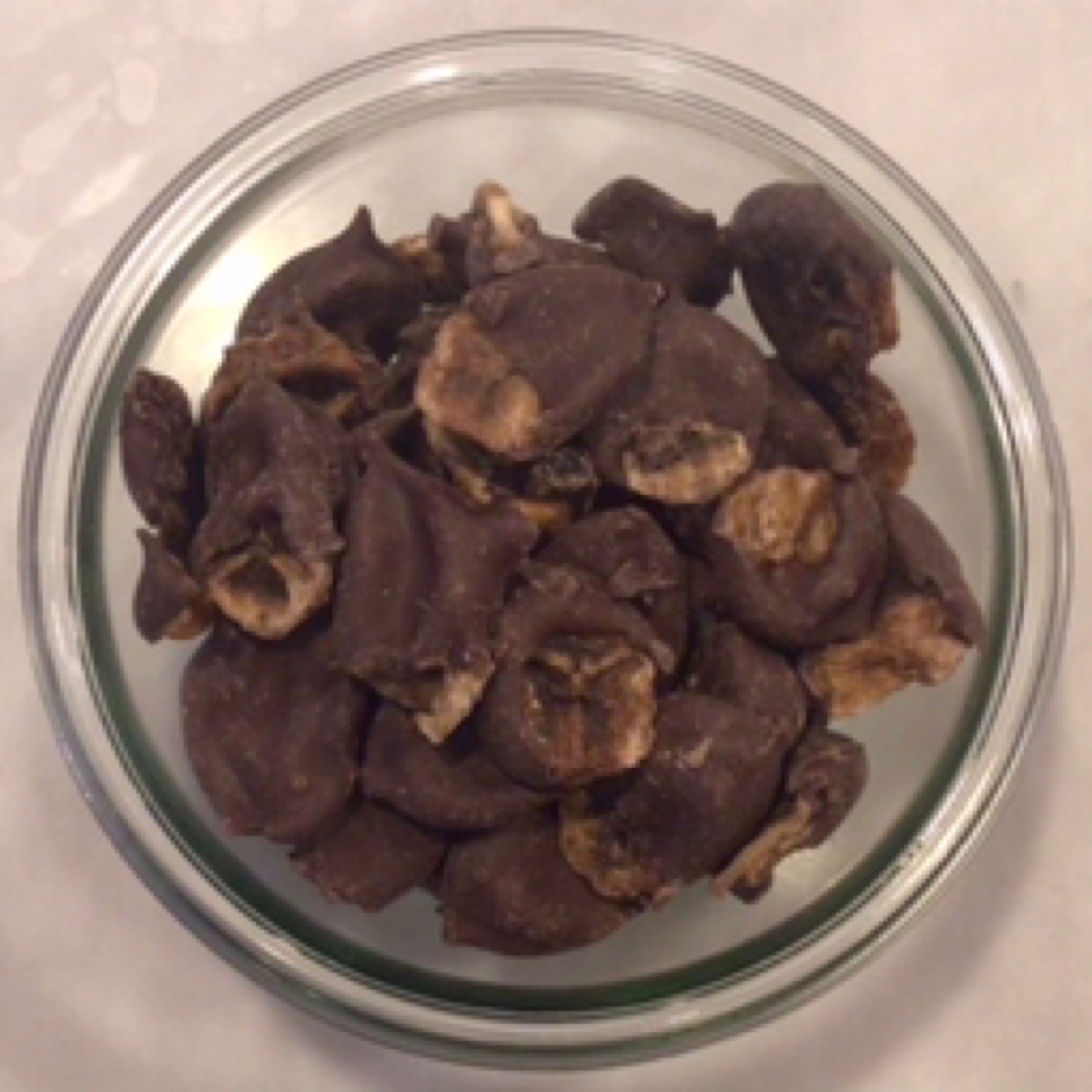 Azure Standard Bananas, Dehydrated, Chocolate Dipped ($1.3/oz) organic chocolate