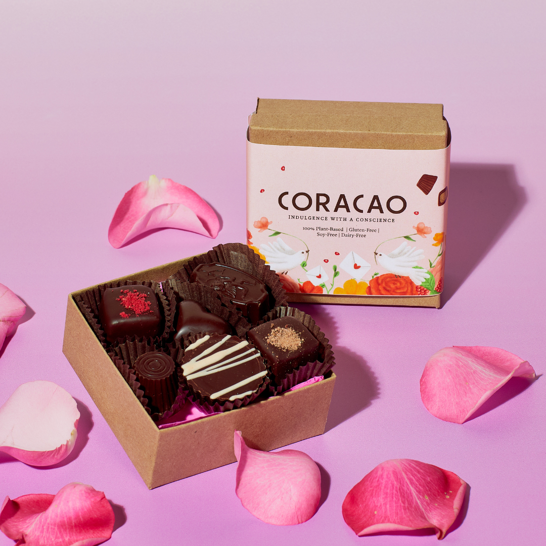 Coracao Chocolate and CACOCO - 6 Piece Valentine's Day Truffle Collection