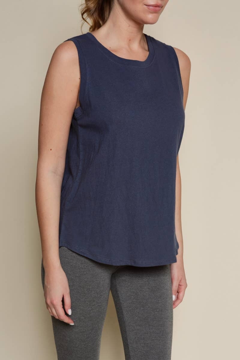 Fabina - Recycled Cotton Muscle Tank, Olive****** - image 2