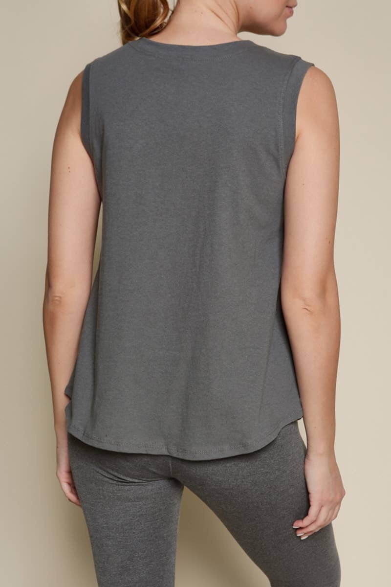 Fabina - Recycled Cotton Muscle Tank, Olive****** - image 3