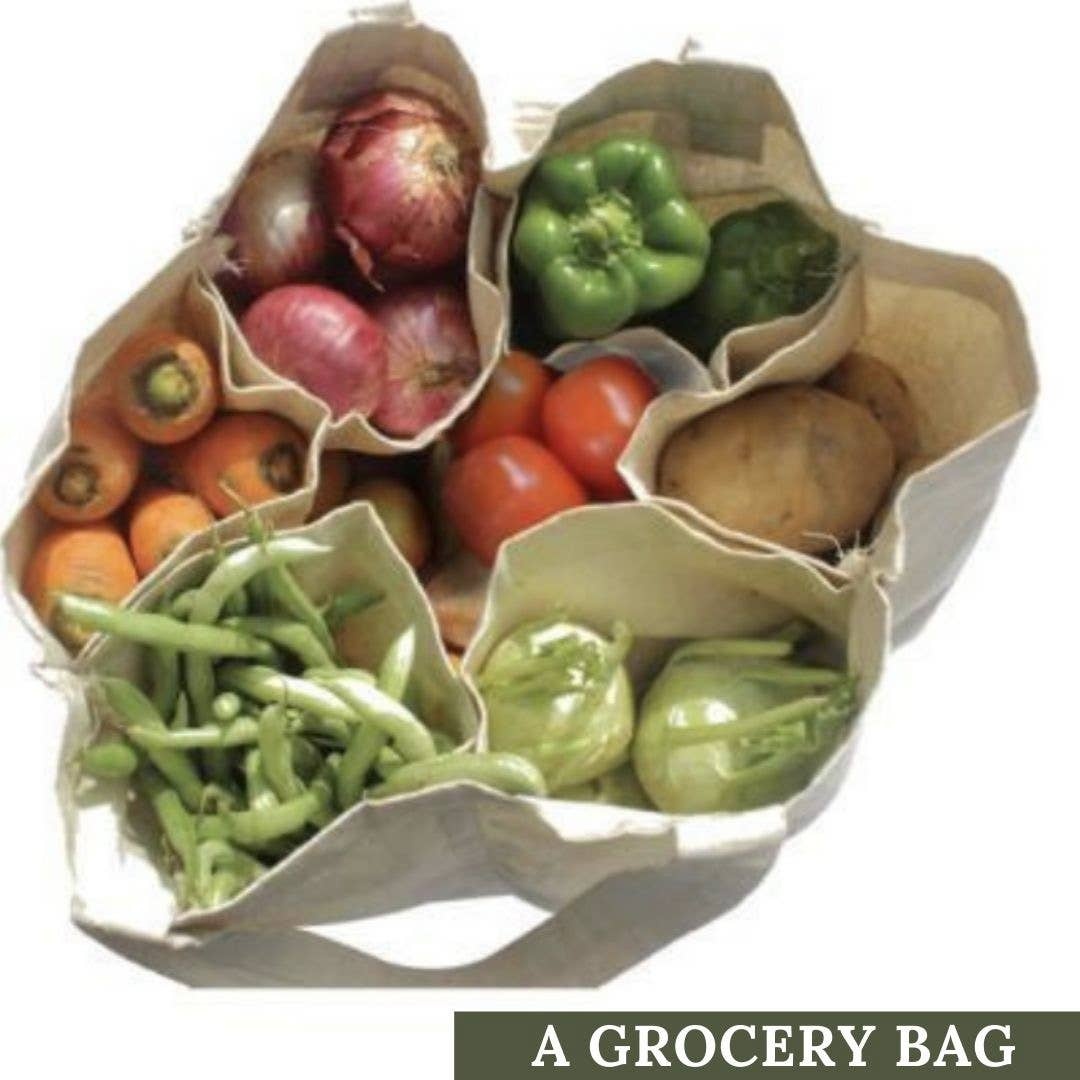 Pure Mitti - Multi-Pocket Cotton Grocery Tote plastic-free - image 4