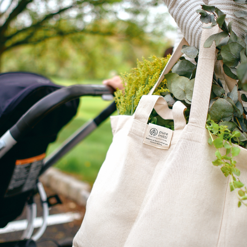 Pure Mitti - Multi-Pocket Cotton Grocery Tote plastic-free - image 8