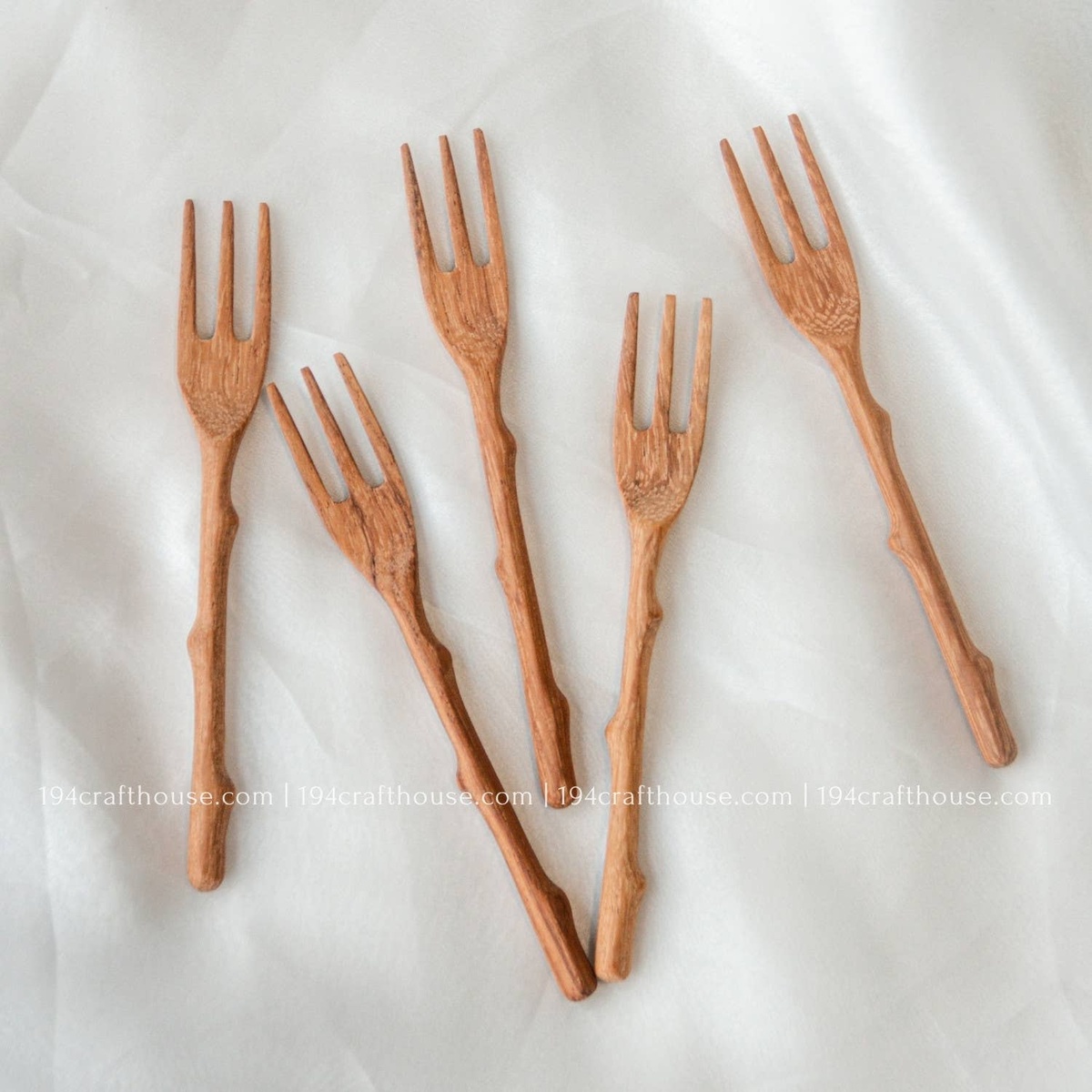 194 Craft House Branch Tree Small Wooden Fork - image 5