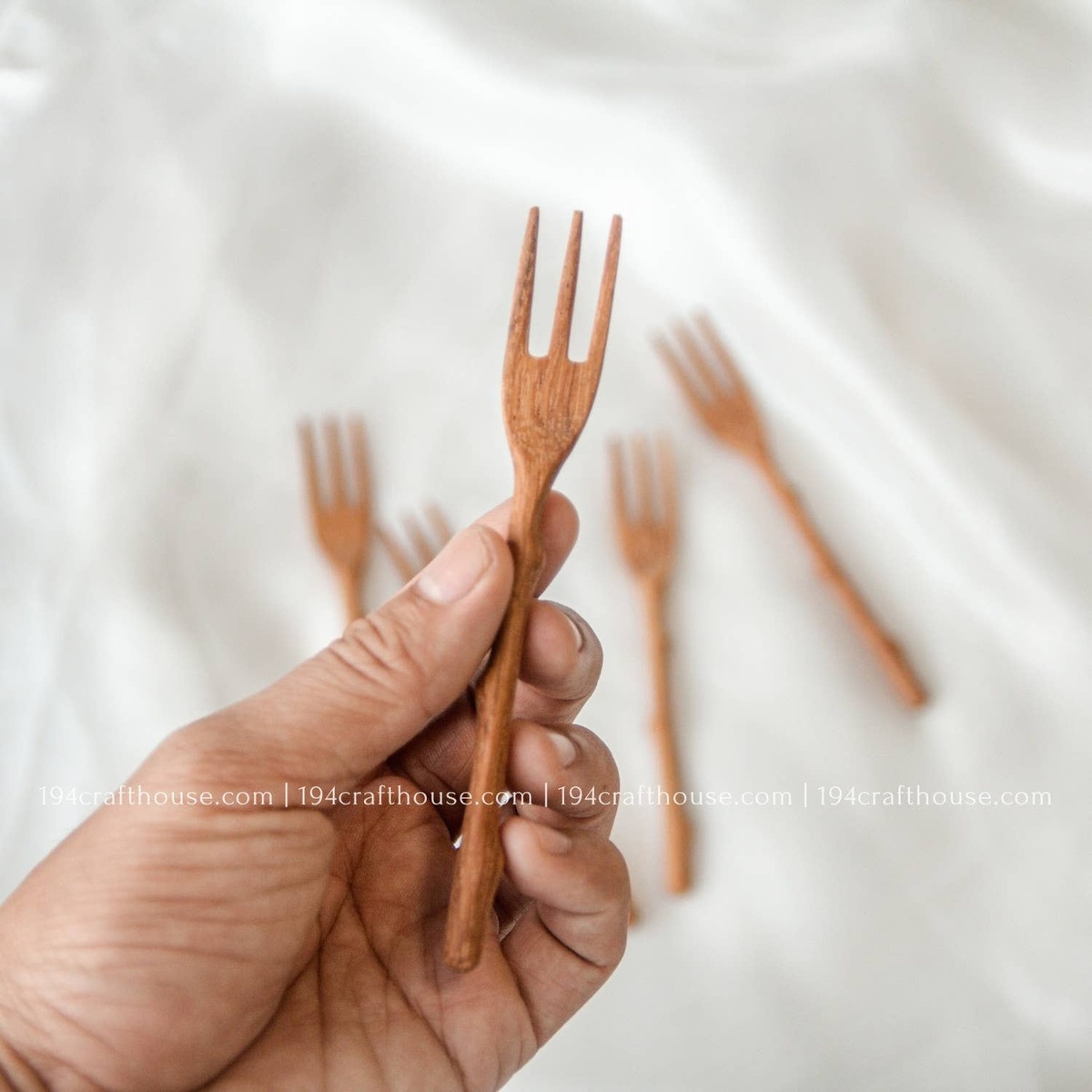 194 Craft House Branch Tree Small Wooden Fork - image 3
