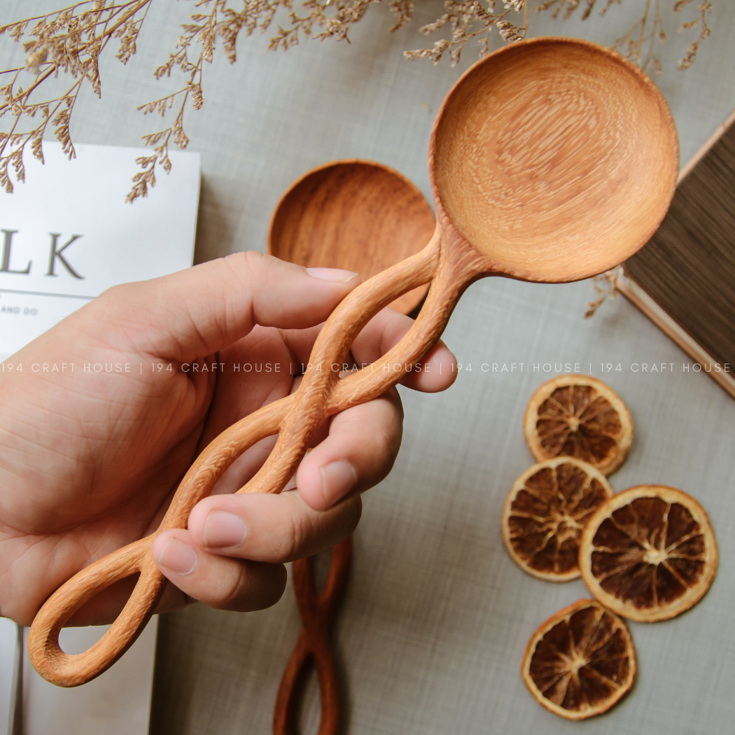 194 Craft House Twisted Handle Wooden Salad Servers - image 9