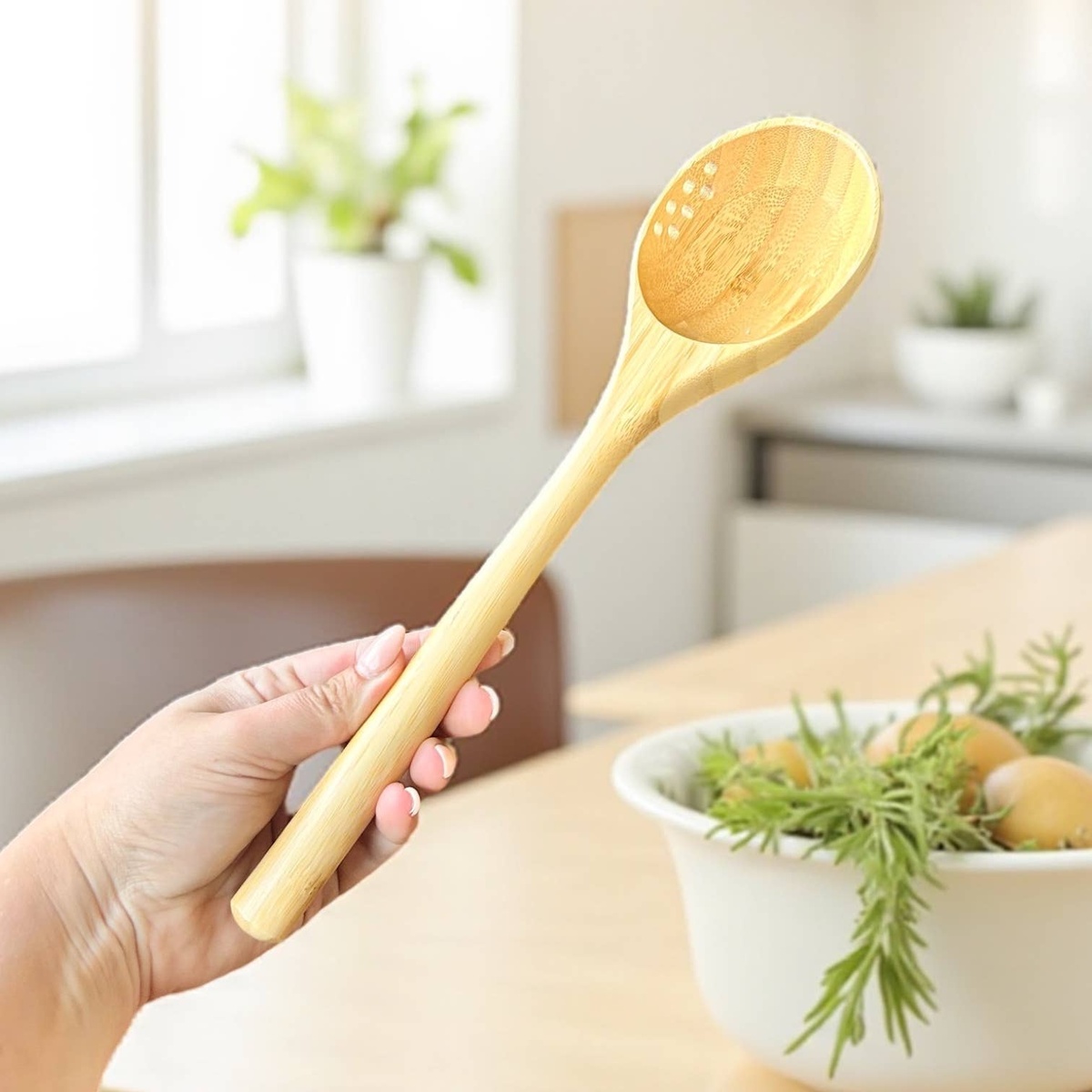 Bamboo Switch – Bamboo Ladle Straining Spoon 632B Bamboo Switch - Bamboo Ladle Straining Spoon package-free - image 3