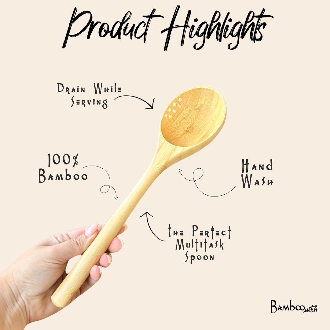 Bamboo Switch – Bamboo Ladle Straining Spoon 632B Bamboo Switch - Bamboo Ladle Straining Spoon package-free - image 2