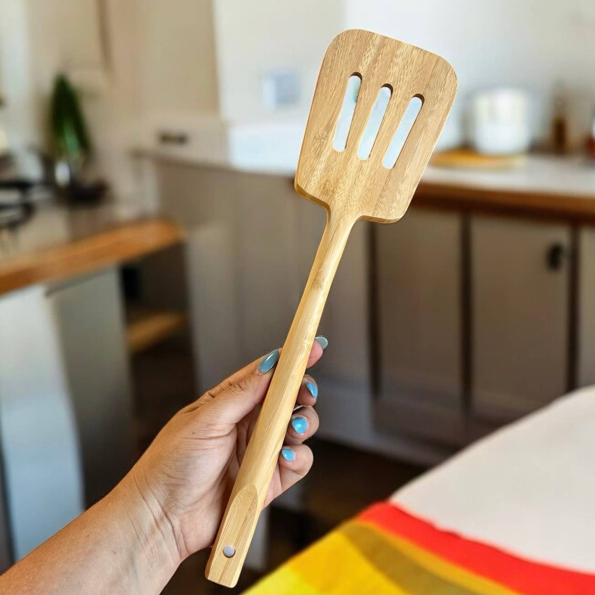 Bamboo Switch - Bamboo Slotted Flat Spatula solid bamboo