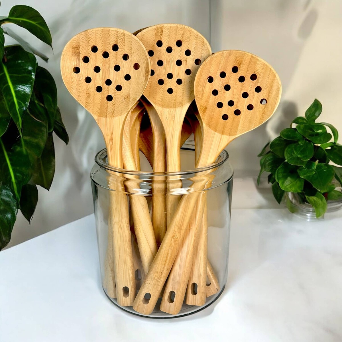 Bamboo Switch - Bamboo Straining Spoon solid bamboo - image 2