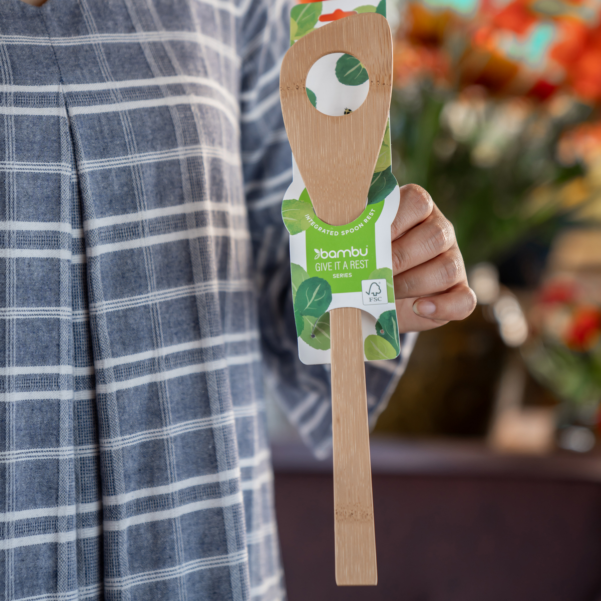 bambu® – ‘Give It a Rest’ Bamboo Risotto Spoon 871853008822 Bambu® - 'Give It a Rest' Bamboo Risotto Spoon plant-based - image 2