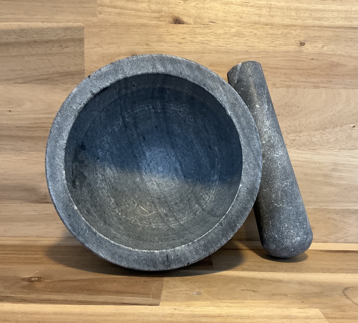 Unbranded - Marble Mortar and Pestle - Gray** - image 2