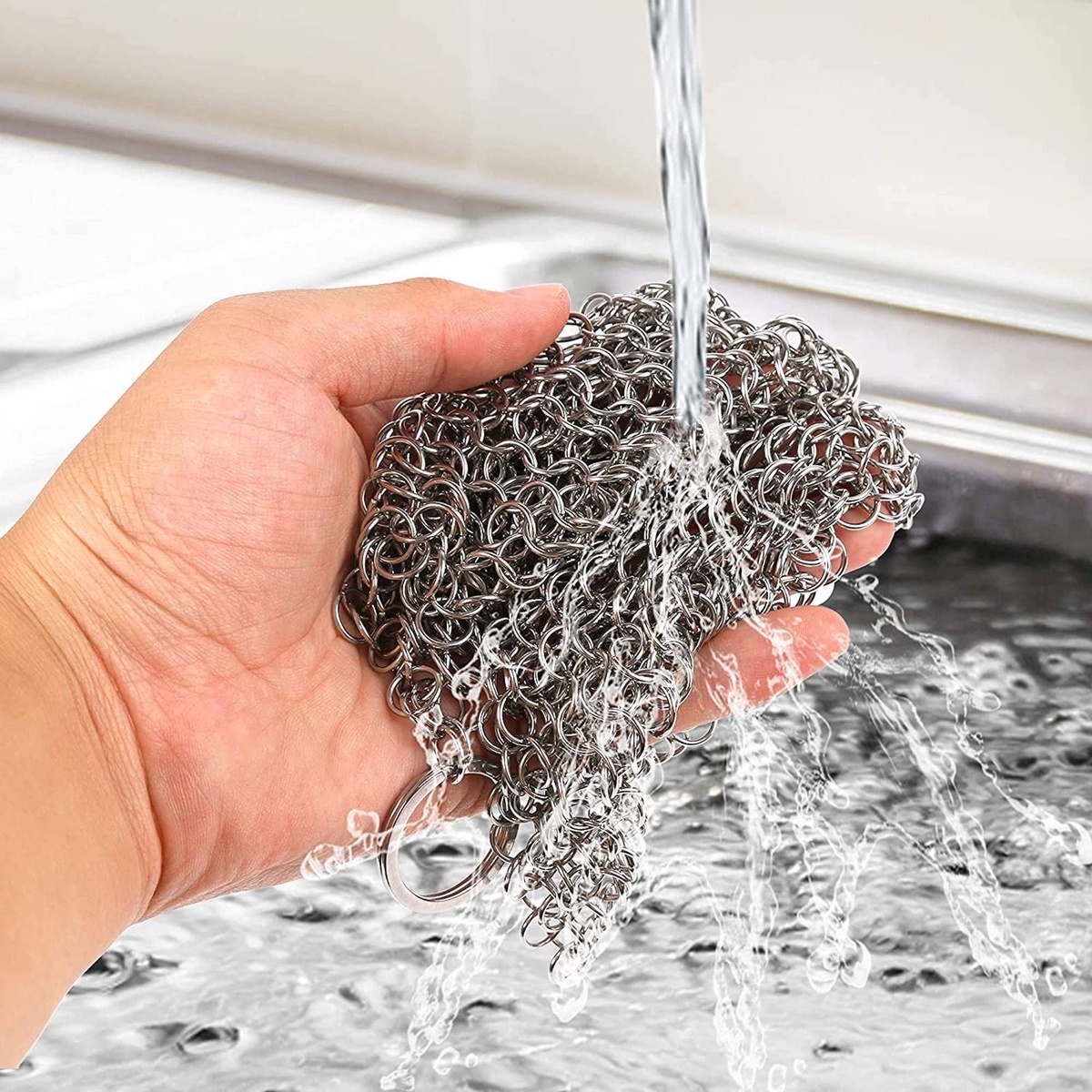 Fox Run Brands - Chain Mail Cleaner and Scrubber natural seasoning on your pan - image 3