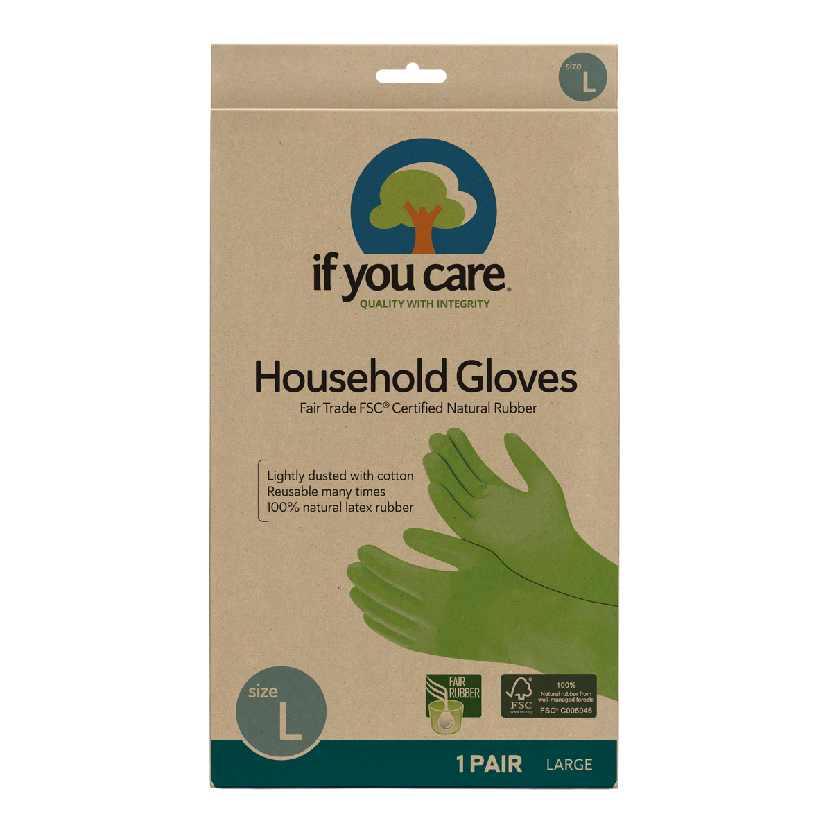 If You Care -  Latex Household Gloves fsc-certified natural rubber