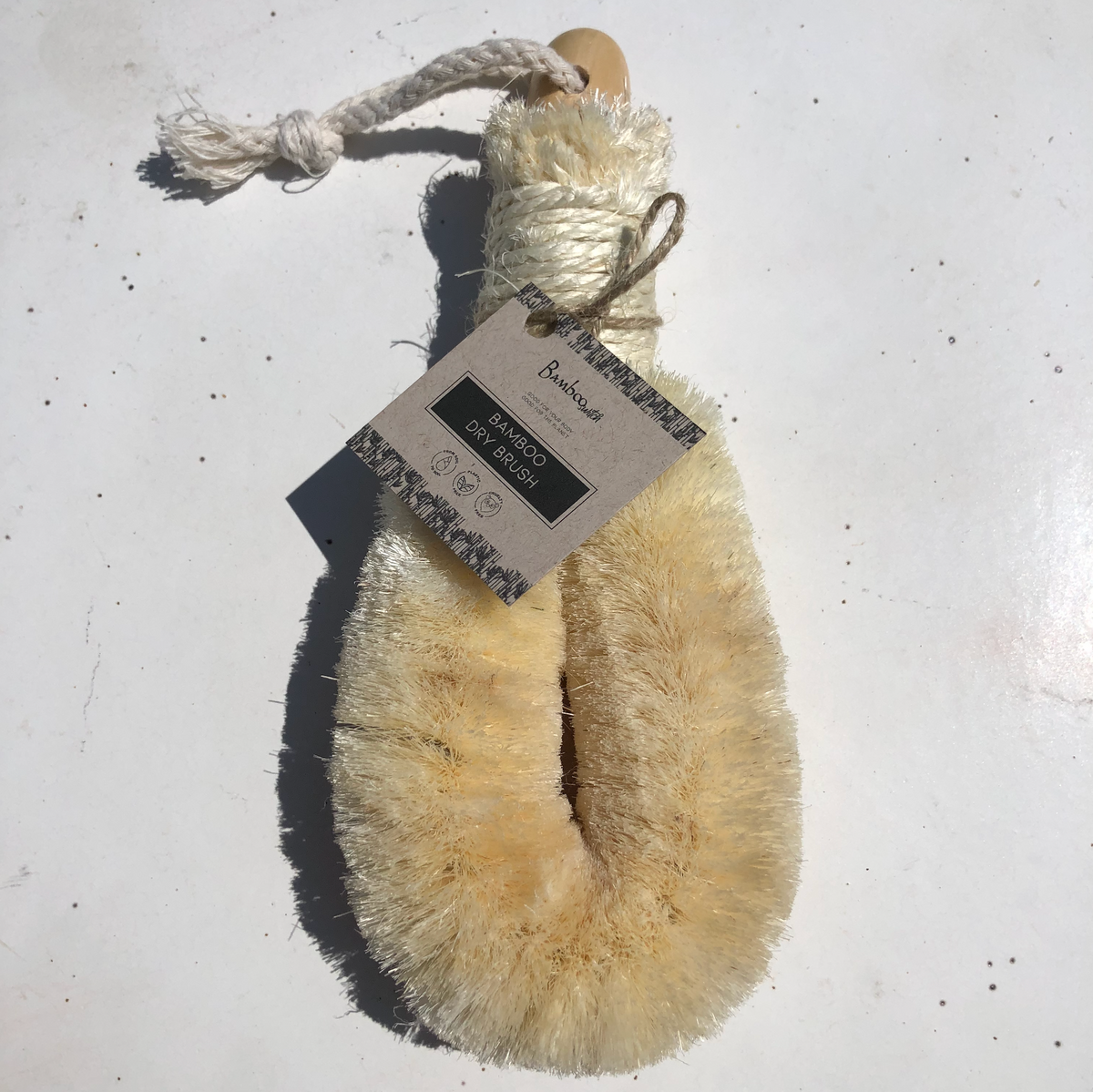 Bamboo Switch - Sisal Dry Brush, Rope Handle firm sisal fiber bristles - image 8