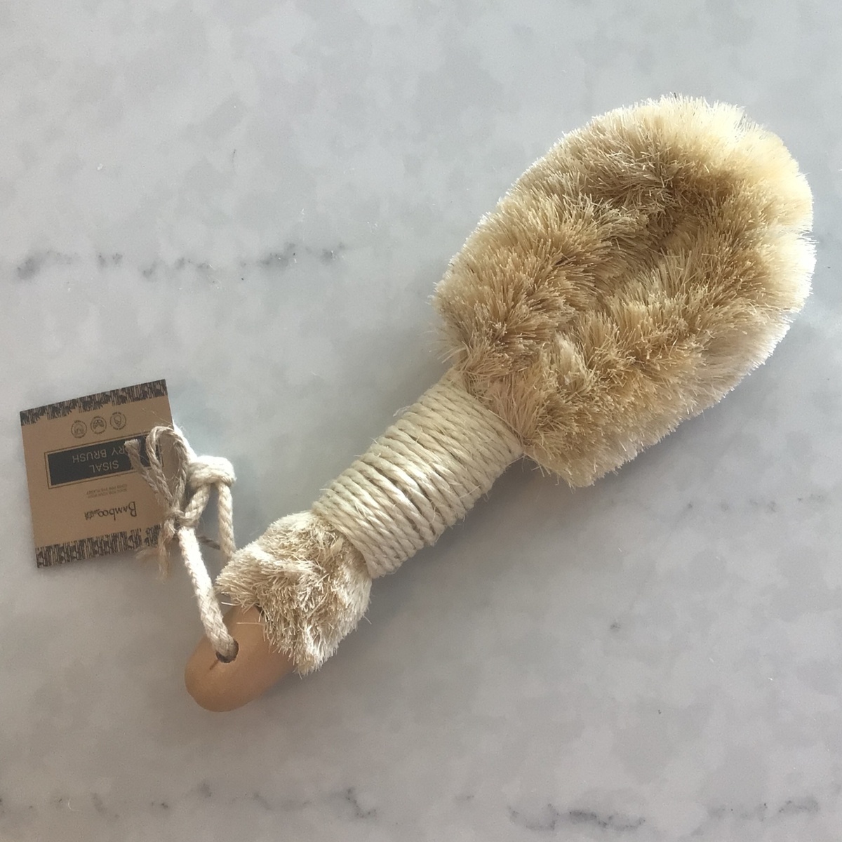 Bamboo Switch - Sisal Dry Brush, Rope Handle firm sisal fiber bristles - image 5