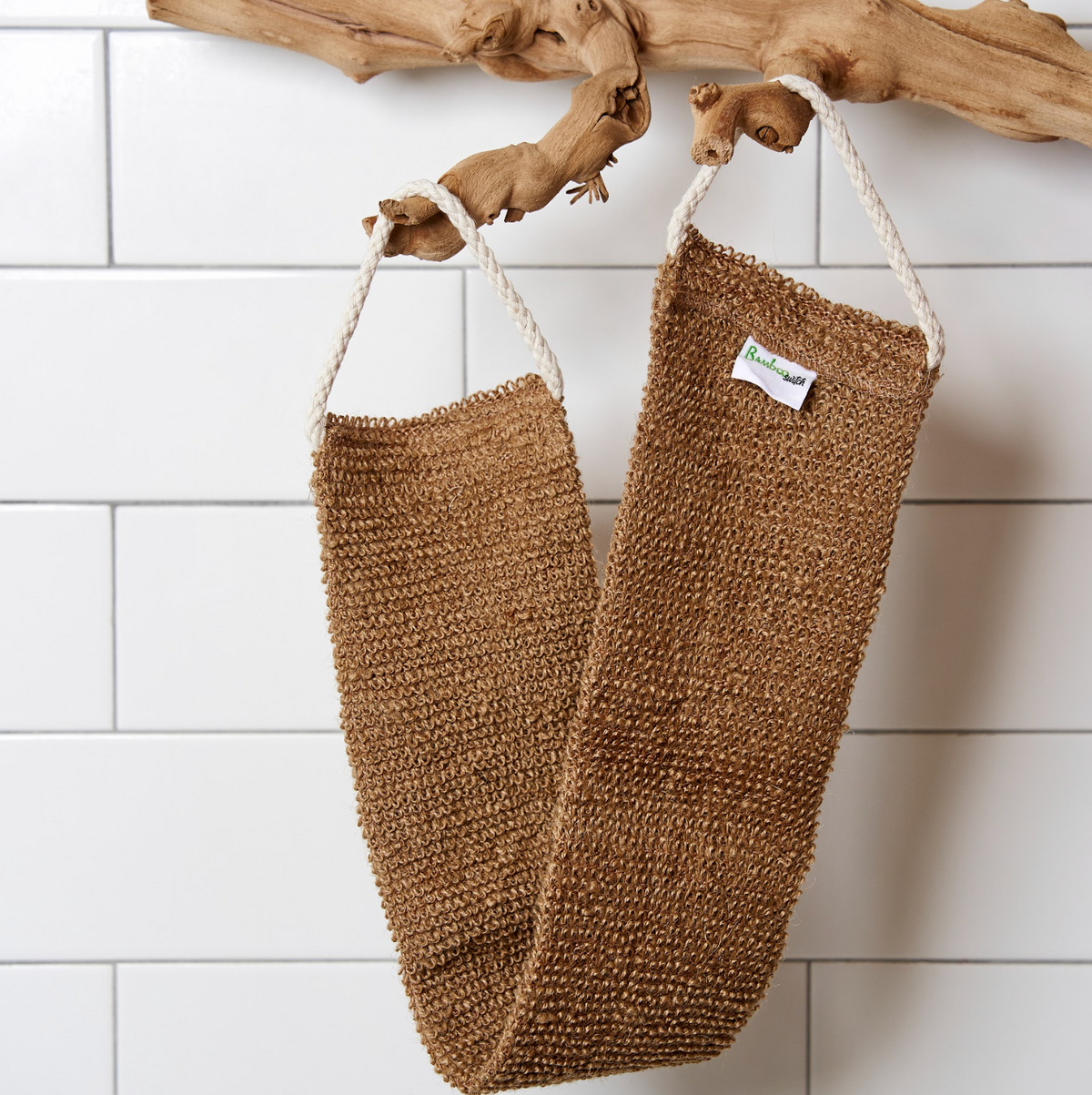 Bamboo Switch - Sisal + Linen Back Exfoliating Strap plant-based sisal
