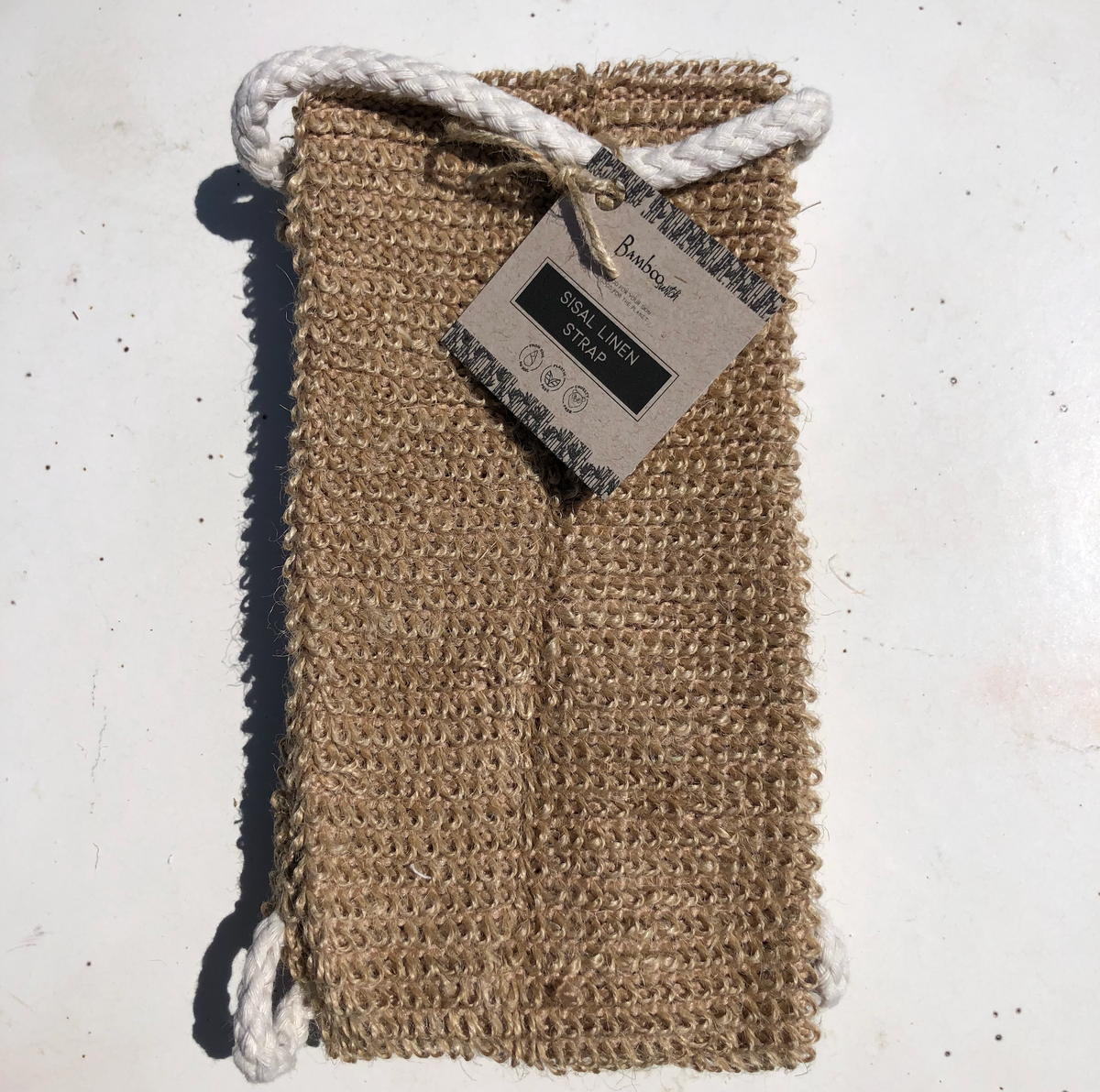 Bamboo Switch - Sisal + Linen Back Exfoliating Strap plant-based sisal - image 2