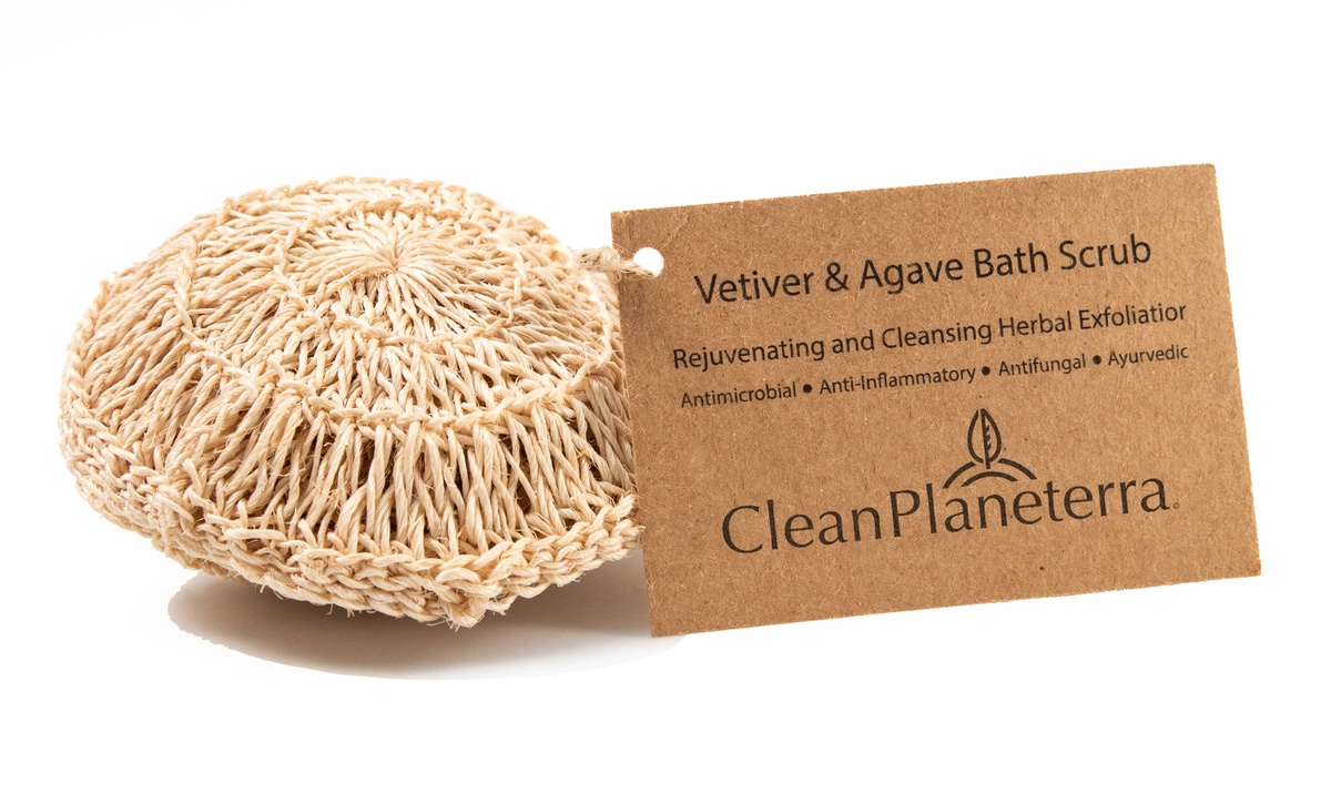 Brush with Bamboo - Vetiver and Agave Bath Scrub compostable