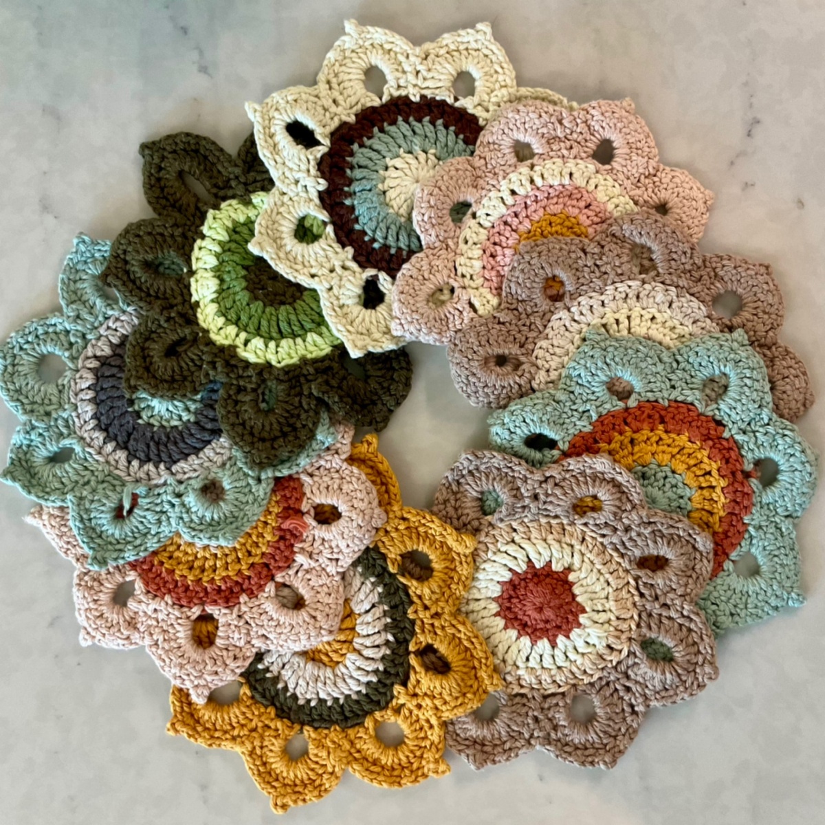 Dynamic Horse - Cotton Crochet Flower Shaped Dish Cloths