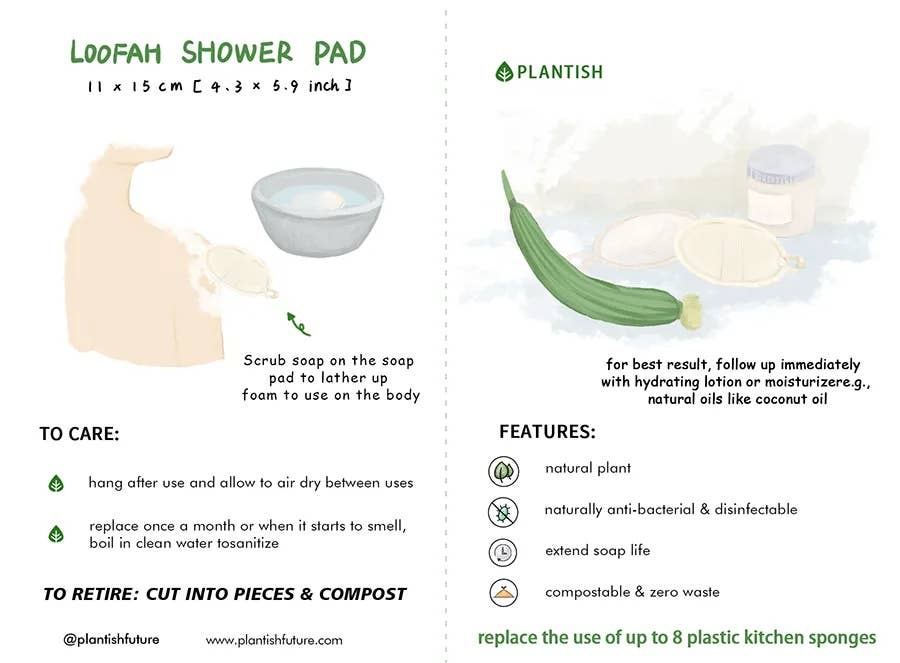 Plantish - Loofah Shower Pad plastic-free - image 10