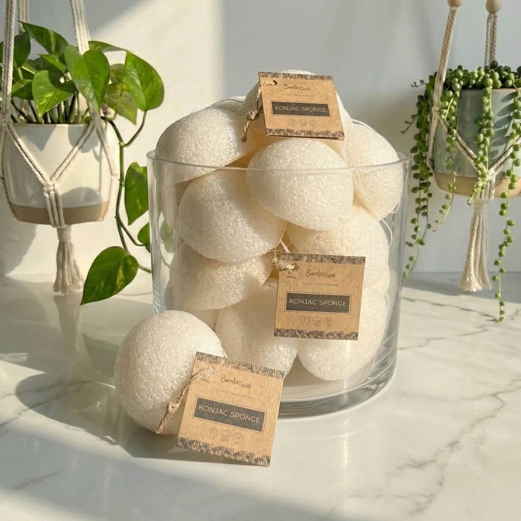 Bamboo Switch - Natural Konjac Facial Cleansing Sponge pure konjac vegetable fibers - image 3