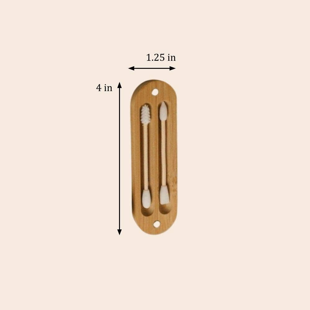 Bamboo Switch - Reusable Silicone Buds (Swabs) with Wood Case a smooth bamboo handle - image 3