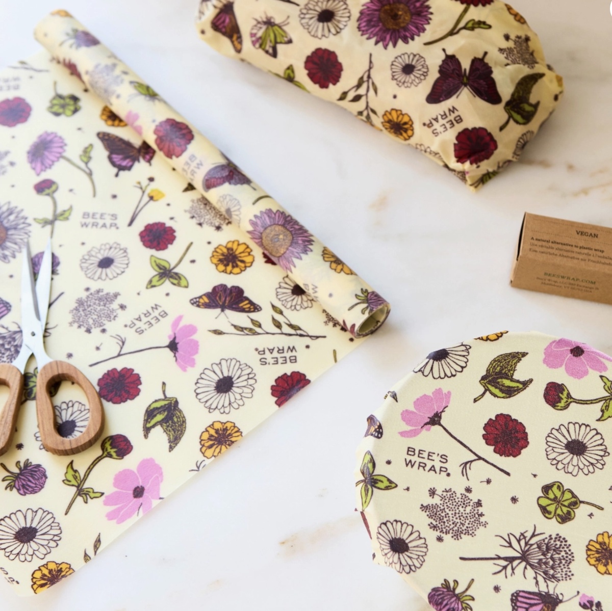 Bee's Wrap - Bee's Wrap - Plant Based - Roll - Meadow Magic Print organic plant oils