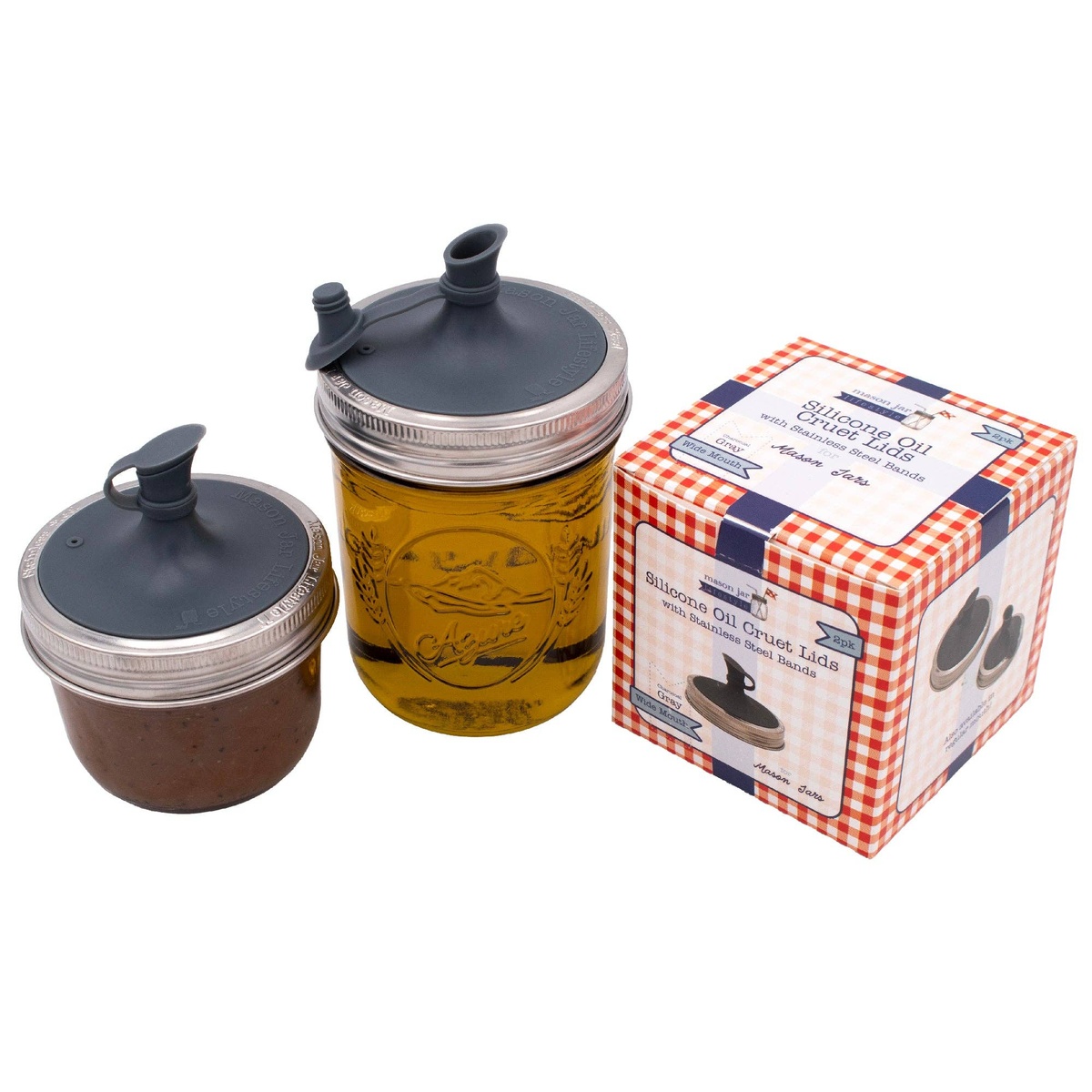 Mason Jar Lifestyle - Silicone Oil Cruet Pour Lid for Mason Jars plastic-free - image 2