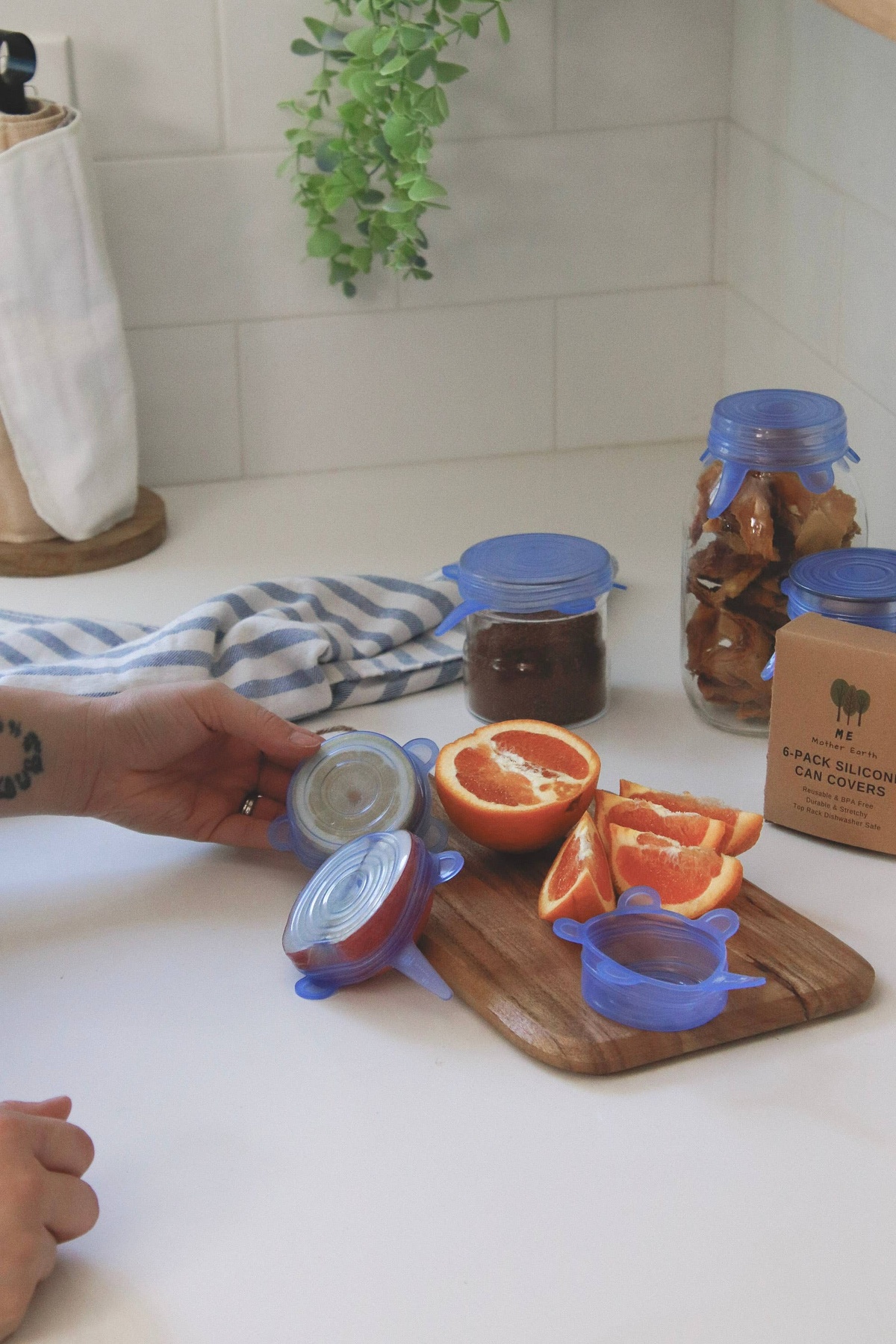 Me Mother Earth - Silicone Can or Jar Cover reusable - image 4
