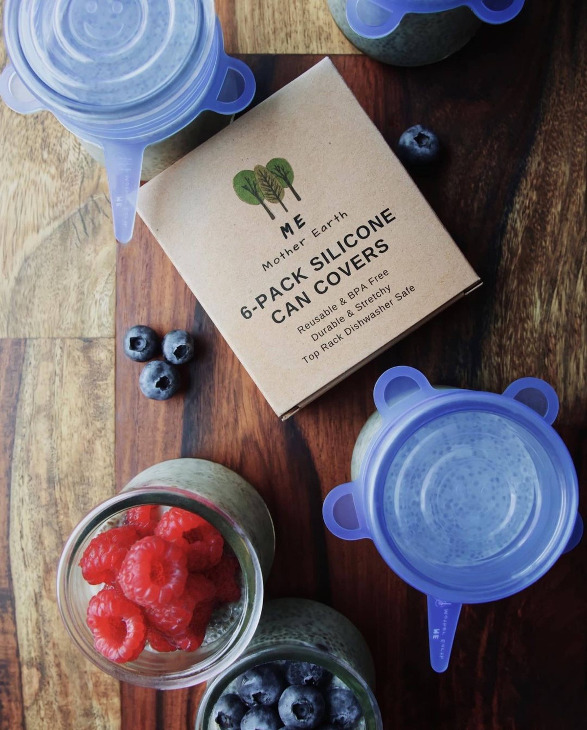 Me Mother Earth - Silicone Can or Jar Cover reusable
