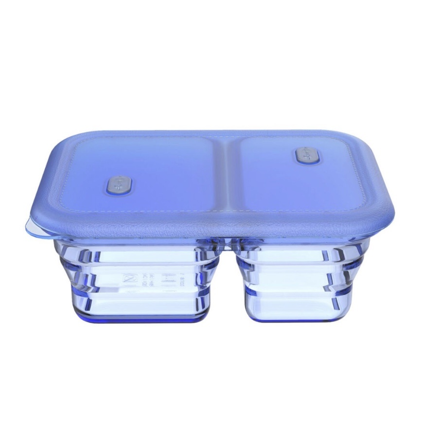 Minimal - 100% Silicone Divided Collapsible Storage Containers - 41oz (1200 ml) natural - image 3